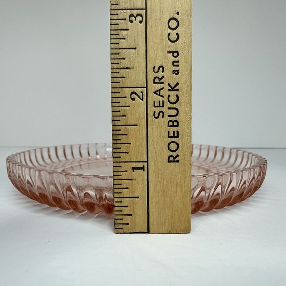 Anchor Hocking QUEEN MARY Pink Depression Glass Berry Candy Bowl Plate Set 1940s - Picture 6 of 15